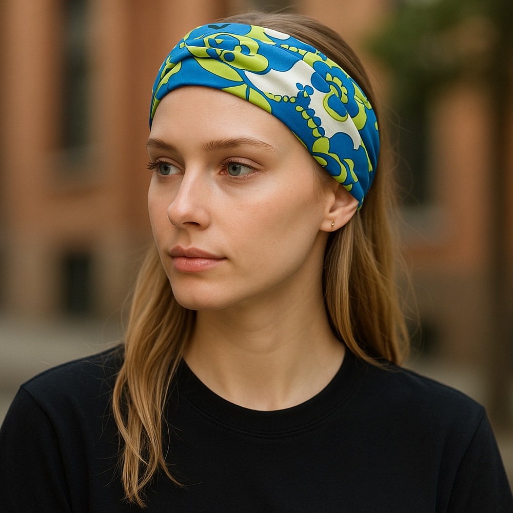 NWT SILKLETTE 100% Silk Abstract Floral Bandana - Picture 2 of 9